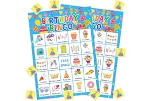 ADELULU Birthday Bingo Game for Birthday Party Games Classroom Birthday Games for Party Activities Family Birthday Party Supplies 24 Players