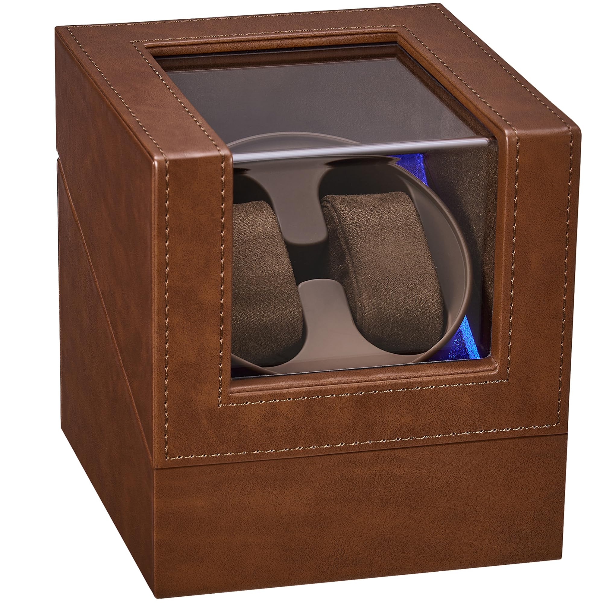 ANWBROAD Watch Winder, Double Automatic Watches Rotator, Quiet Motor, Flexible Watch Pillows, 5 Modes, Battery or USB, UJWW001Z