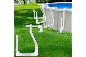 Binzvan 4 Pack Solar Cover Holder, Adjustable Solar Saddle Pool Cover Holder U-Shaped Tube Set for above-Ground Swimming Pools and Frame Pools(White)