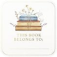Mobiusea Creation Floral Book Design This Book Belongs to Stickers | Book Plates Labels | 2 x 2 Inch | Gold Foil | 60pcs Stickers for Book Name Stickers and Book Labels