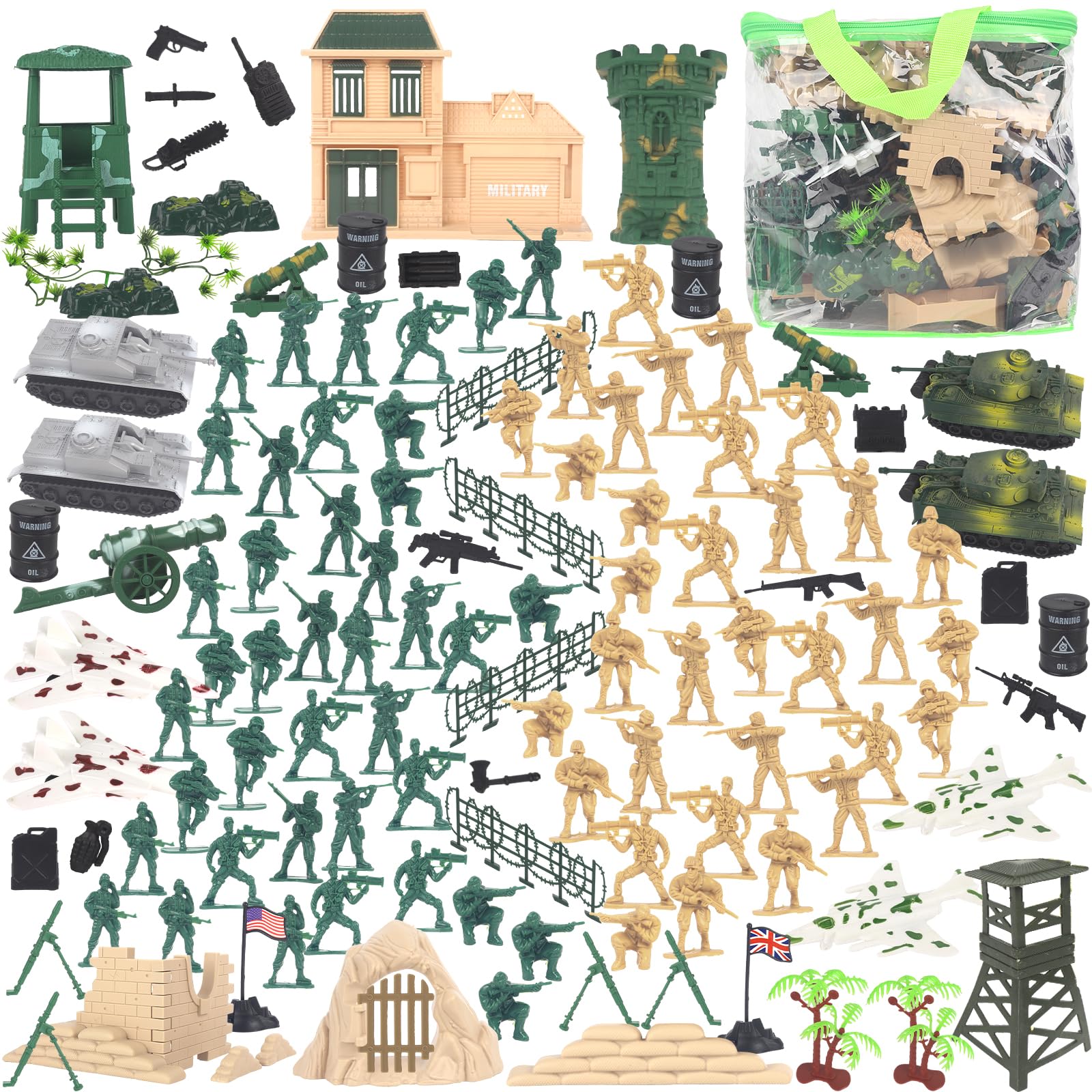 3 otters 210PCS Army Men Military Set, Army Men