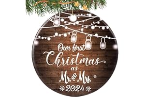 OLICARD First Christmas Married Ornament 2024, Mr and Mrs Gifts, Wedding Gifts for Couples Unique 2024, Bridal Shower Gift, Just Married Ornaments for Newlywed,Bride