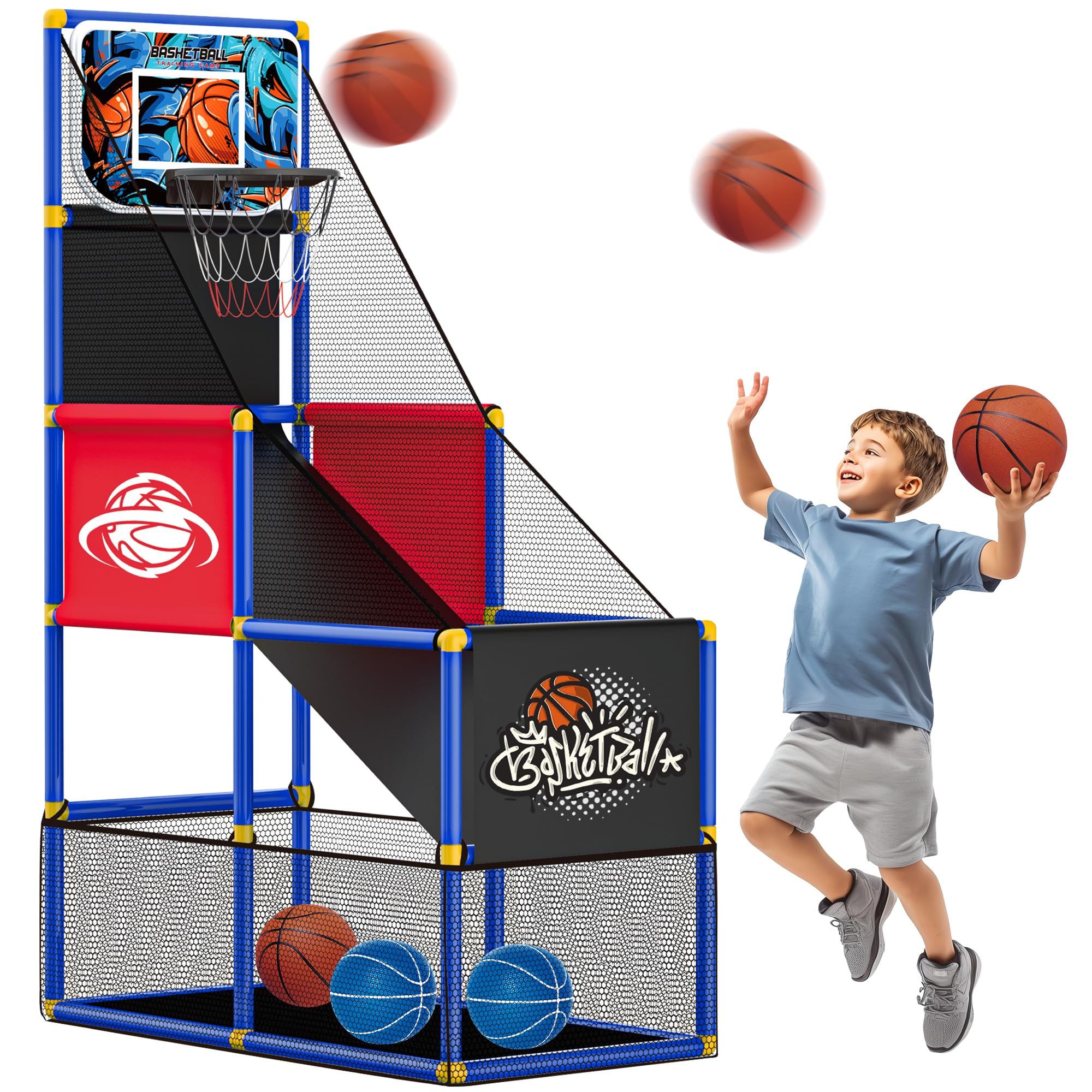 Photo 1 of ** SOLD AS IS NO RETURN/REFUNDS**
Adjustable Basketball Hoop for Kids Toddler Ages 3-8, Side-Mount & Top-Mount, Indoor Outdoor Carnival Games Competitions, Gift Boys & Girls Beg for, Rain or Shine, The Game Never Stops