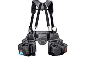 VIDAR TOOLS Tool belt,Tool Belts for Men with Suspenders and Magnetic Tool Pouch.Heavy Duty Carpenter/Construction Tool Belt.