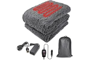 ZENTO DEALS Zento Sherpa Fleece Blanket – Electric Fast Heating Warm Blanket – Car and Home Adaptable for All Time Use – Premium Quality and Great for Home and Traveling - Full Body Size (59” x 43”) (Grey 1)