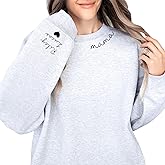 Merrvey Custom Mama Sweatshirt Personalized Mom Sweatshirts with Kids Names on Sleeve for Women New Mom Gifts for Mama To Be