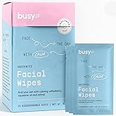 Calm Line Facial Wipes - Brightening Cleaning Wipes, Unscented Moist Towelettes Individually Wrapped - Natural Wipes & Face Wash Cloth for Facial Cleansing with AHA/BHA, Clover and Calendula - 15ct