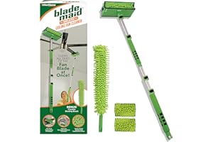 Blade Maid Deluxe Ceiling Fan Cleaner- Cleaning Tool with 6 Foot Extendable Pole, Cleaning Head, Reusable Fiber Duster, & Flexible Dusting Brush