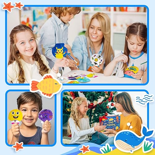 Eleanore's Diary Kids Sea Shell Painting Kit, Glow in The Darkness
