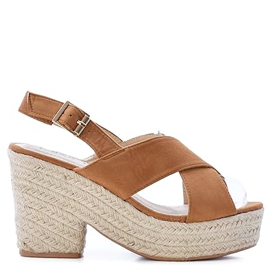 Sandalia plataforma camel Clearance