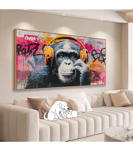 Amazon.com: Kepgonegu Large Banksy Canvas Wall Art Graffiti