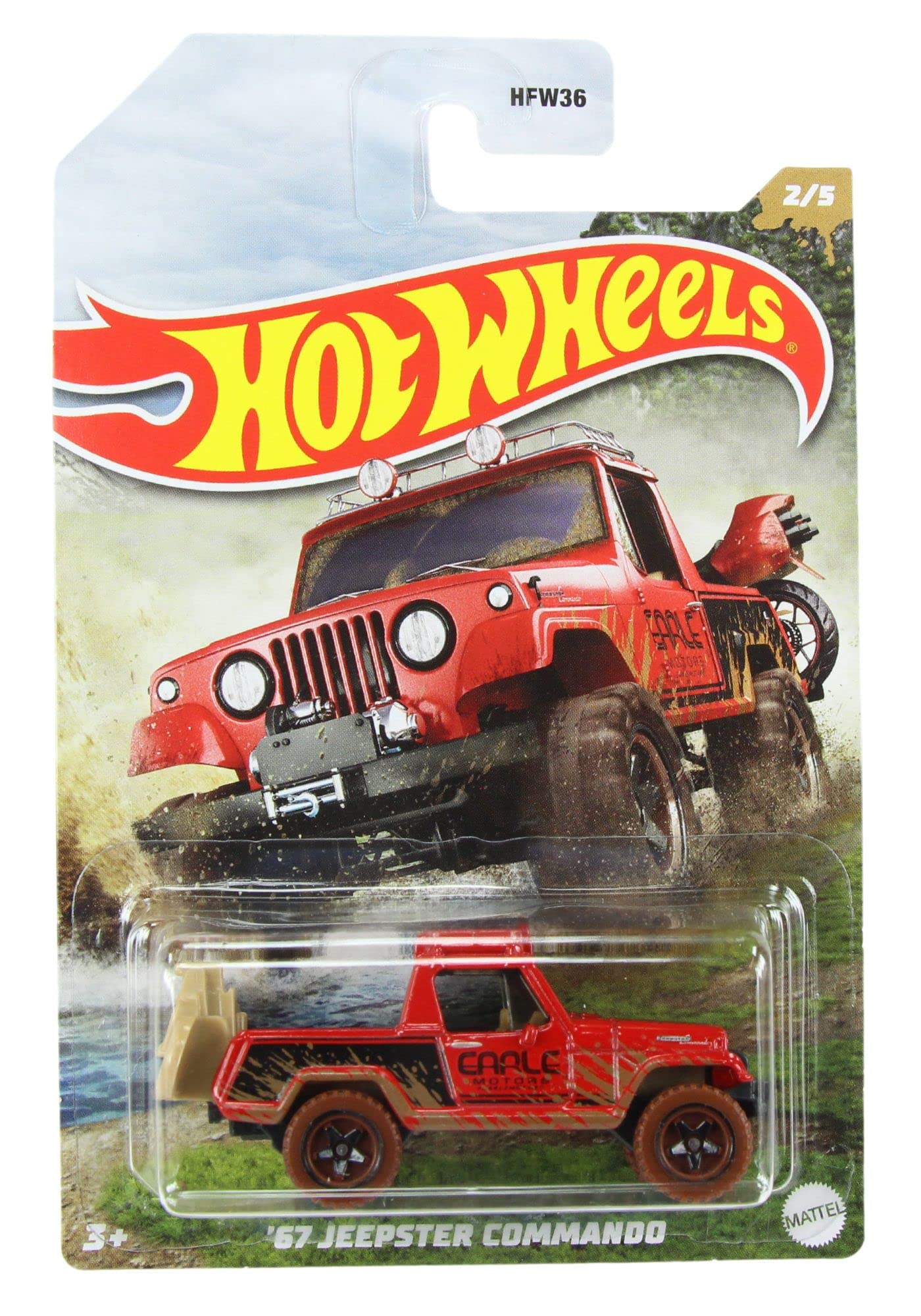 Hot Wheels Off Road Mud Runners Series HFW36 1:64 Diecast '67 Jeepster Commando
