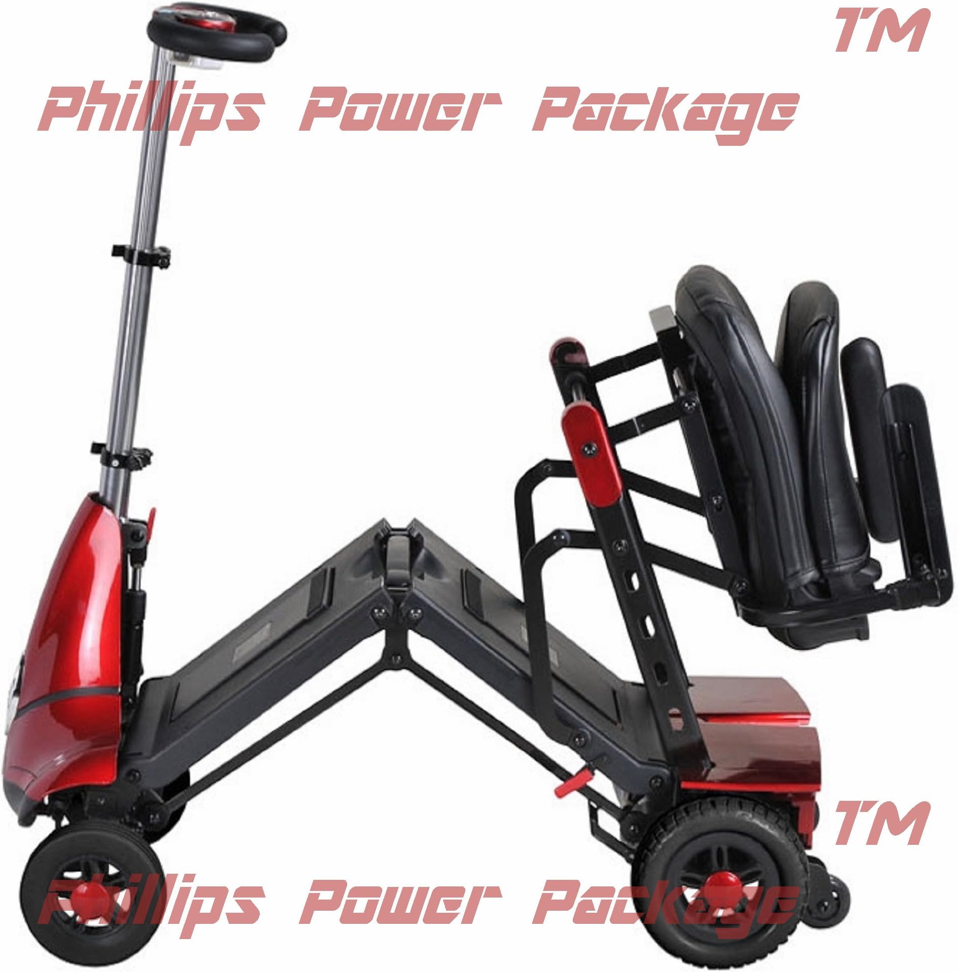 Solax Mobility - Mobie Classic - Folding Travel Scooter - 4-Wheel - Red - Phillips Power Package TM - to $500 Value