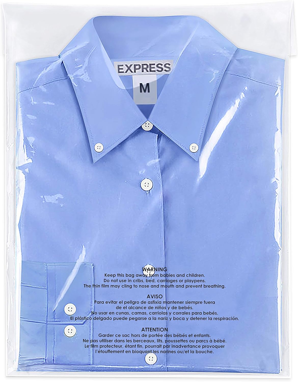 Spartan Industrial - 12” X 18” (200 Count) Self Seal Clear Poly Bags with Suffocation Warning for Packaging, Clothes & FBA - Permanent Adhesive : Office Products