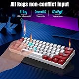 Snpurdiri Wireless 60% Mechanical Keyboard Red Switch White LED Backlit view 7