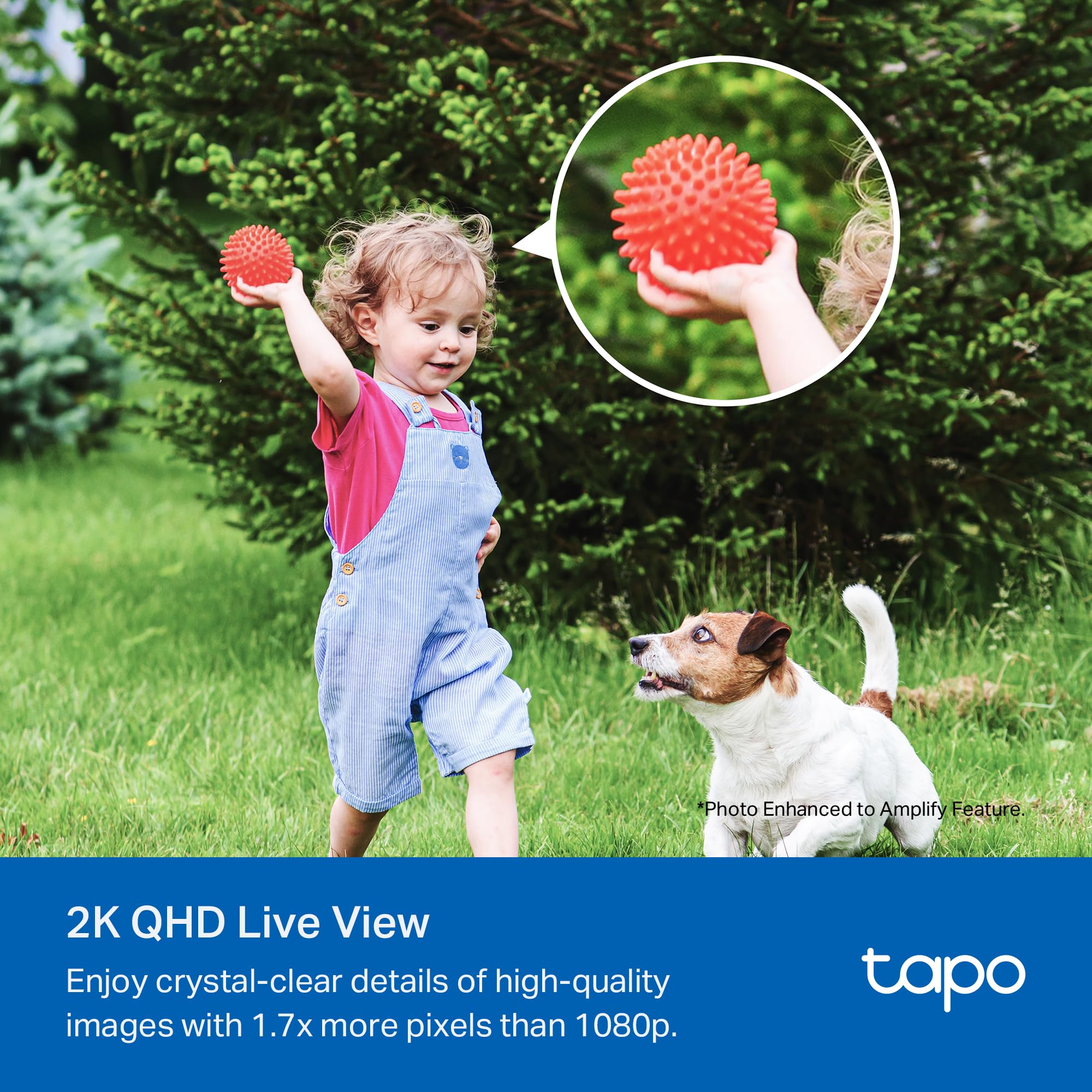 Tapo SolarCam 2K, Outdoor Battery Camera w/Solar Panel Base, Wireless Camera, 2K QHD, 150° Super-Wide FOV, Free Person/Vehicle/Pet Detection, SD/Cloud Storage, Starlight Color Night Vision