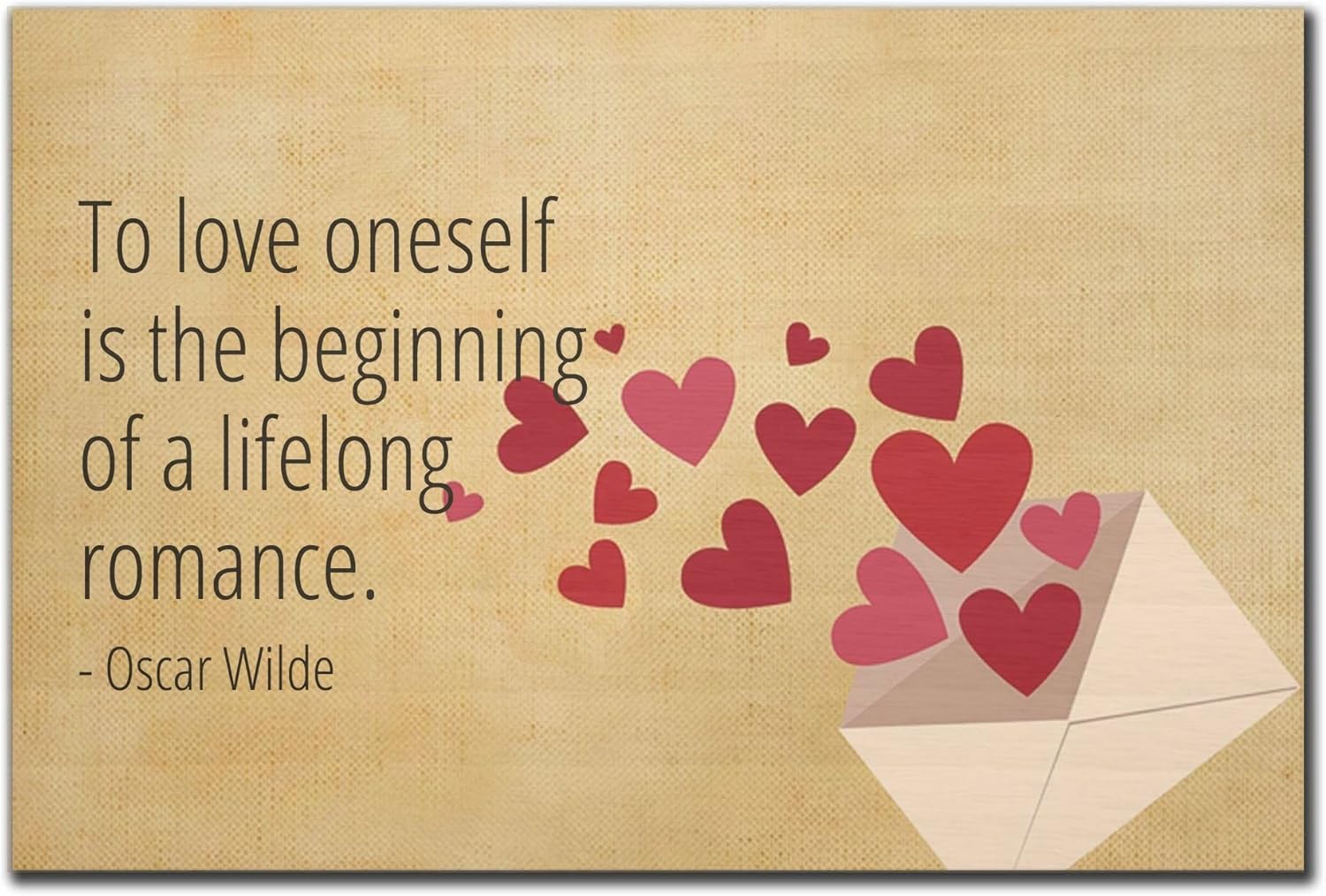 Amazon Com Mundus Souvenirs To Love Oneself Is The Beginning Of A Quote By Oscar Wilde Printed On Wooden Plaque Size 6 X4 Home Kitchen