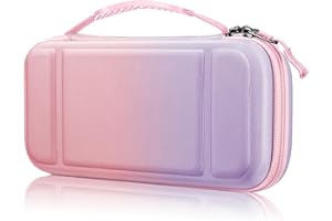 FINTIE Carrying Case for Nintendo Switch Lite 2019, [Shockproof] Hard Shell Protective Cover Travel Bag with Game Card & Micro SD Card Slots for Switch Lite Console & Accessories, Fantasy Ombre