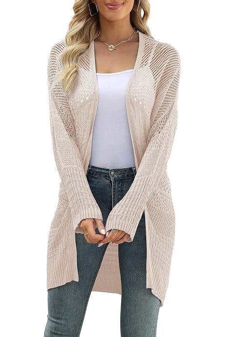 Women's Long Sleeve Crochet Knit Swing 