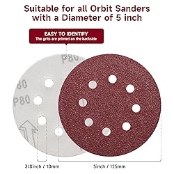 POTUINOM 100 PCS 5 Inch Sanding Discs 600