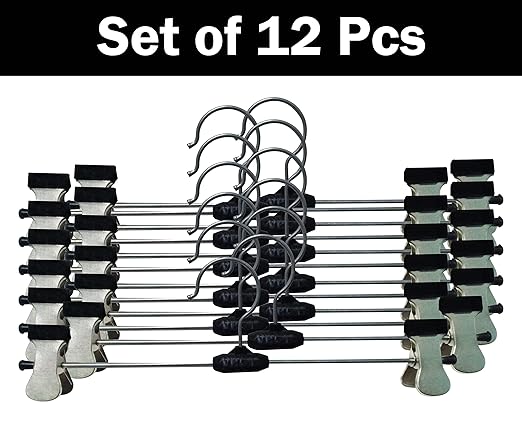 Vrct Heavy Steel Steel Cloth Hanger, Pack of 12 (Clip Style)