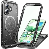 Cozycase for iPhone 17 Waterproof Shockproof Dustproof Case [Compatible with MagSafe] - Heavy Duty/360 Full Body/Military Grade/Rugged Hard Built in Screen/Camera Protector with Lanyard Frosted Black