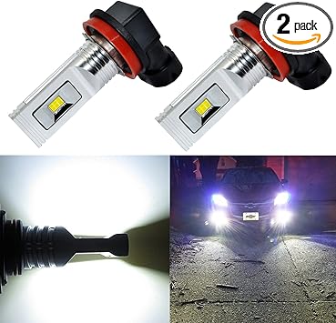 H11 Xenon WHITE 16W HIGH POWER 8000K COOL BLUE LED Car Fog Bulbs D
