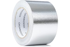 CHUANGSEED Adhesive Aluminum Foil Fiberglass Heat Shield Tape 3in x 90ft, Reflective Material Cool Tape Self-Adhesive for HVAC, Pipe, Auto,High Temp Protection