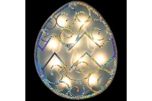Northlight Lighted Easter Egg Window Decoration - 12" - Blue