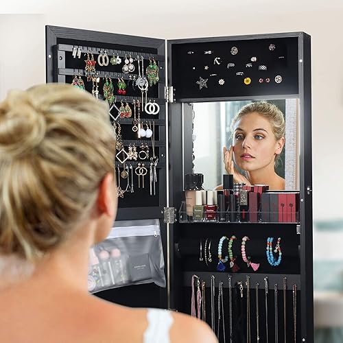 LAVIEVERT Jewelry Armoire Lockable Jewelry Cabinet H Wall