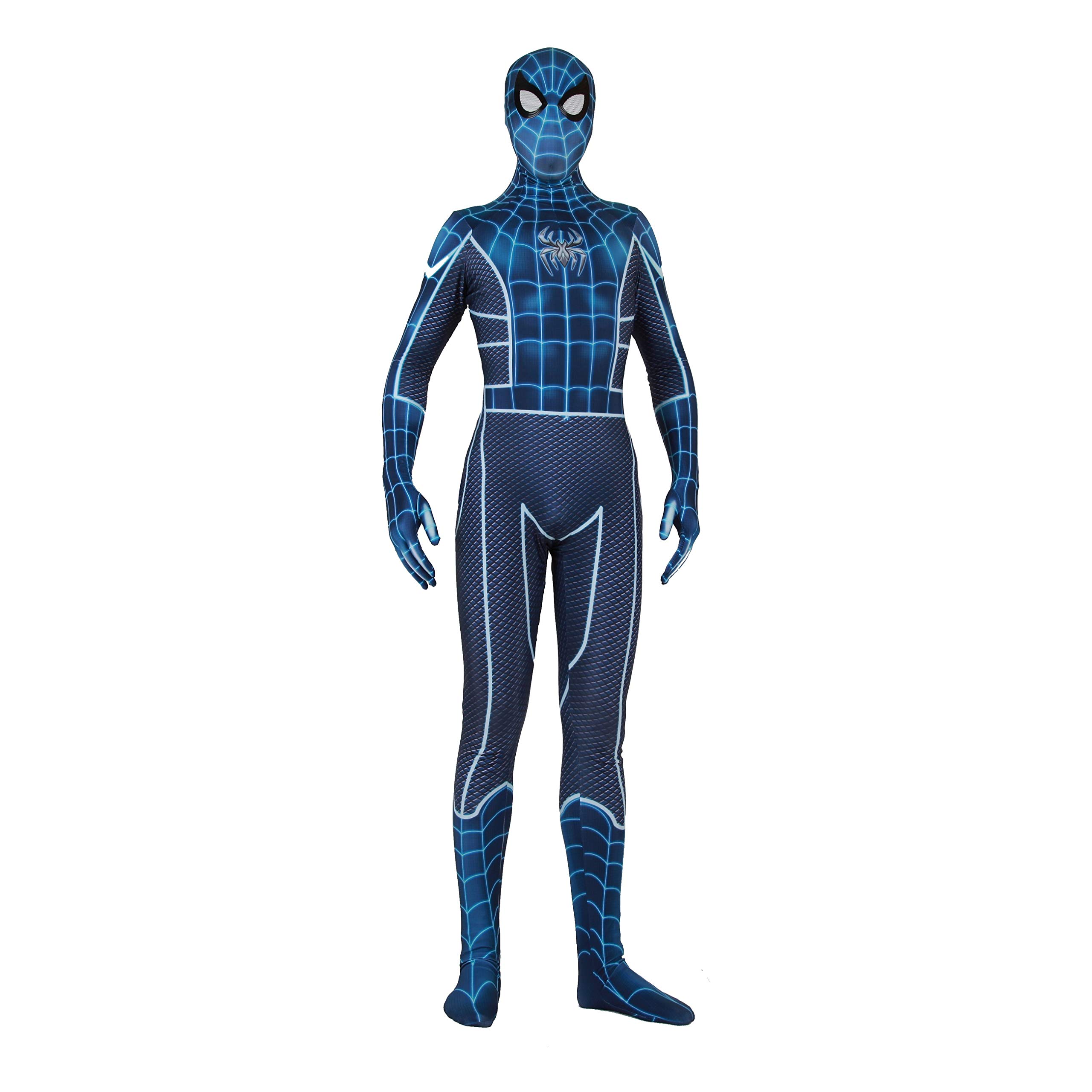 YuanMan PS4 Insomniac Spiderman Costume 3D Print Spandex Halloween Zentai Suit Adult/Kids