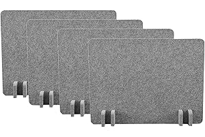 S STAND UP DESK STORE Stand Up Desk Store ReFocus Raw Noise and Distraction Reducing Freestanding Acoustic Desk Divider Mounted Privacy Panel (Castle Gray, 20.9" x 16", 4-Pack)