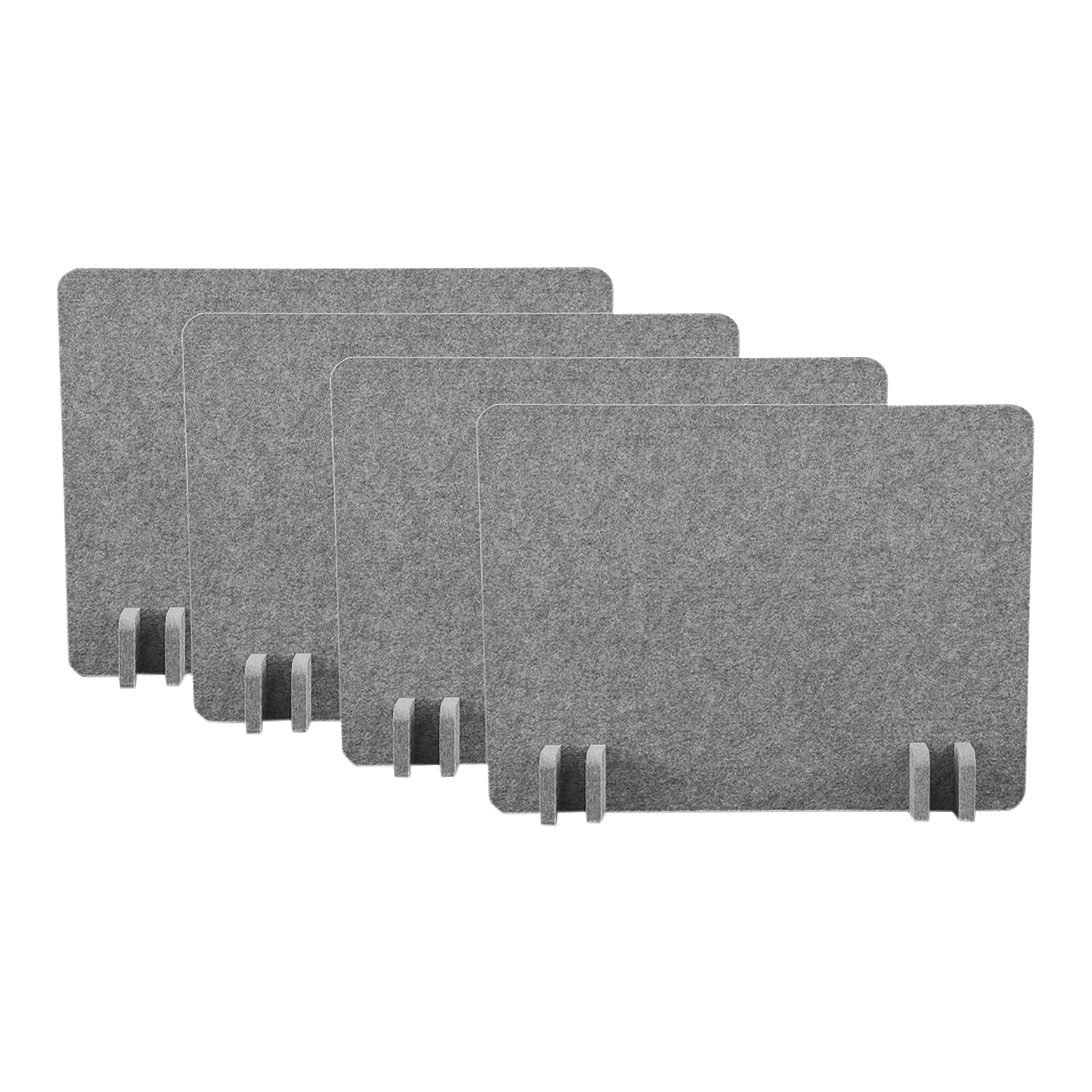 Photo 1 of Stand Up Desk Store ReFocus Raw Noise and Distraction Reducing Freestanding Acoustic Desk Divider Mounted Privacy Panel (Castle Gray, 20.9" x 16", 4-Pack)