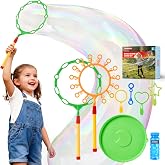 SYNCFUN Giant Bubble Wands Set Bulk with Bubble Solution for Kids Summer Outdoor Toy Game Activity Party Favors, 8 Pcs Giant Bubble Maker with Tray, 20.5" Large Wand Set for Boys Girls Kids