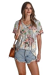 WEESO Womens Summer Tops 2025 Pleated Plus Size