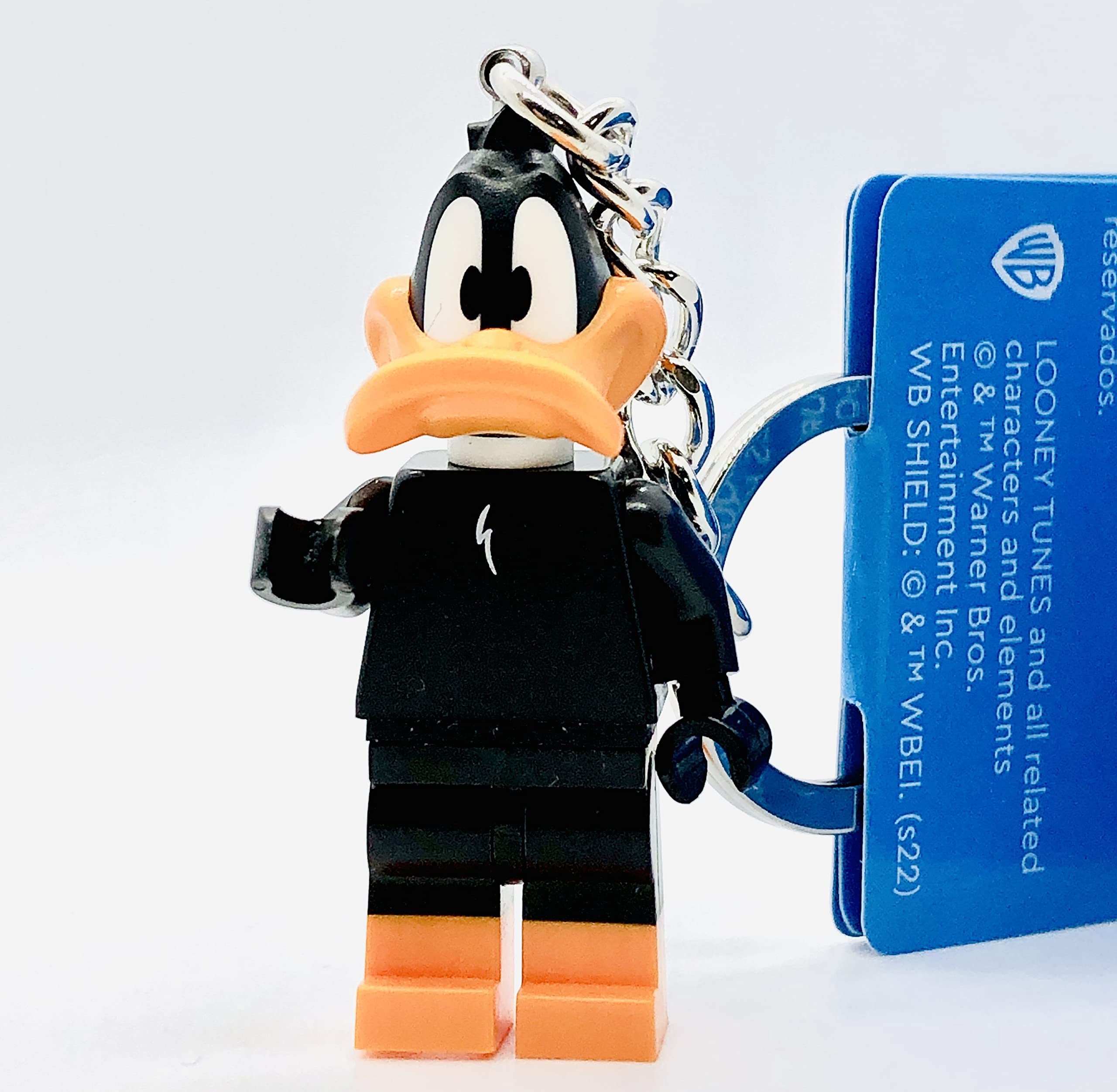 LEGO Keyring, Looney Tunes - Daffy Duck, Sturdy Metal Chain with Key Ring, Compact Accessory for Kids Ages 6+, Pendant Included, One Size, Unisex, 854199