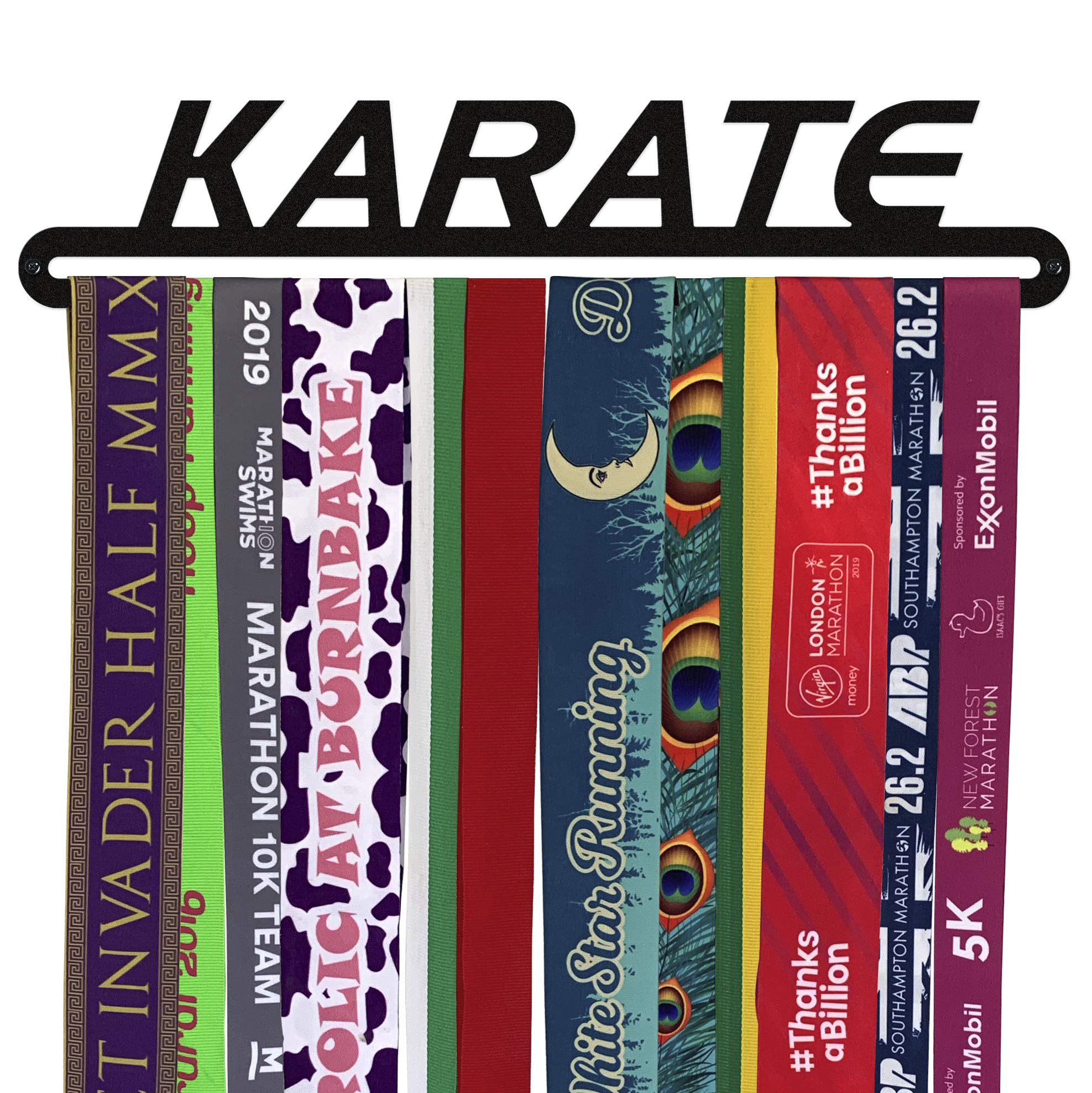 Medal Hanger Display | KARATE | Black Metal | Wall Mounted Martial Arts Medal Holder