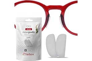 Setex Gecko Grip 1mm Anti-Slip Eyeglasse Nose Pads, (5 Clear Pair) Innovative Microstructured Fibers, 1mm x 7mm x 16mm