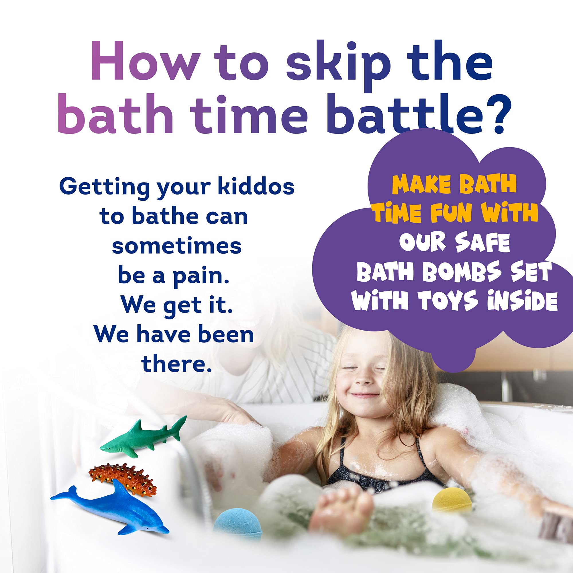 Made in USA Bath Bombs for Kids Surprise Toys Inside SEA Animals - 36 Ocean Toys Like Shark or Jellyfish | Natural Safe Bath Bombs Gift Set for Girls & Boys - Multicolored Organic Bubble Bath