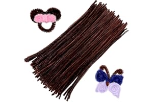 ZLULARY 150 Pieces Dark Brown Pipe Cleaners, Pipe Cleaners Chenille Stem, Craft Pipe Cleaners, Art Pipe Cleaners, Pipe Cleaners Bulk for Creative Home Arts and Crafts Project Decoration Supplies