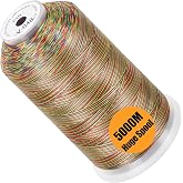 New brothread 5000M Huge Spool Embroidery Machine Thread - Variegated Color | Single Spool, 40WT, Polyester, 5000M/5500YD for Commercial Machines, Use a Thread Stand to Work with Home Embroidery Machine