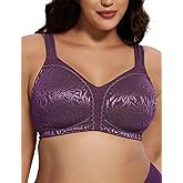 Deyllo Women's Full Coverage Plus Size Comfort Minimizer Bra Wirefree Non Padded