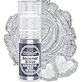 Edible Glitter Spray - ERCorArt 5g Metallic Luster Dust Edible, Shimmering Cake Glitter Spray for Drinks, Cake Decorations, Fondant, Cocktails, Baking, Chocolate, Candy (Shimmer Silver)