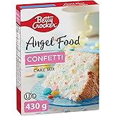 BETTY CROCKER - CAKE MIX - Confetti Flavour Angel Food Cake Mix, 430 Grams Package, Baking Mix, Just Add Water, Tastes Like H