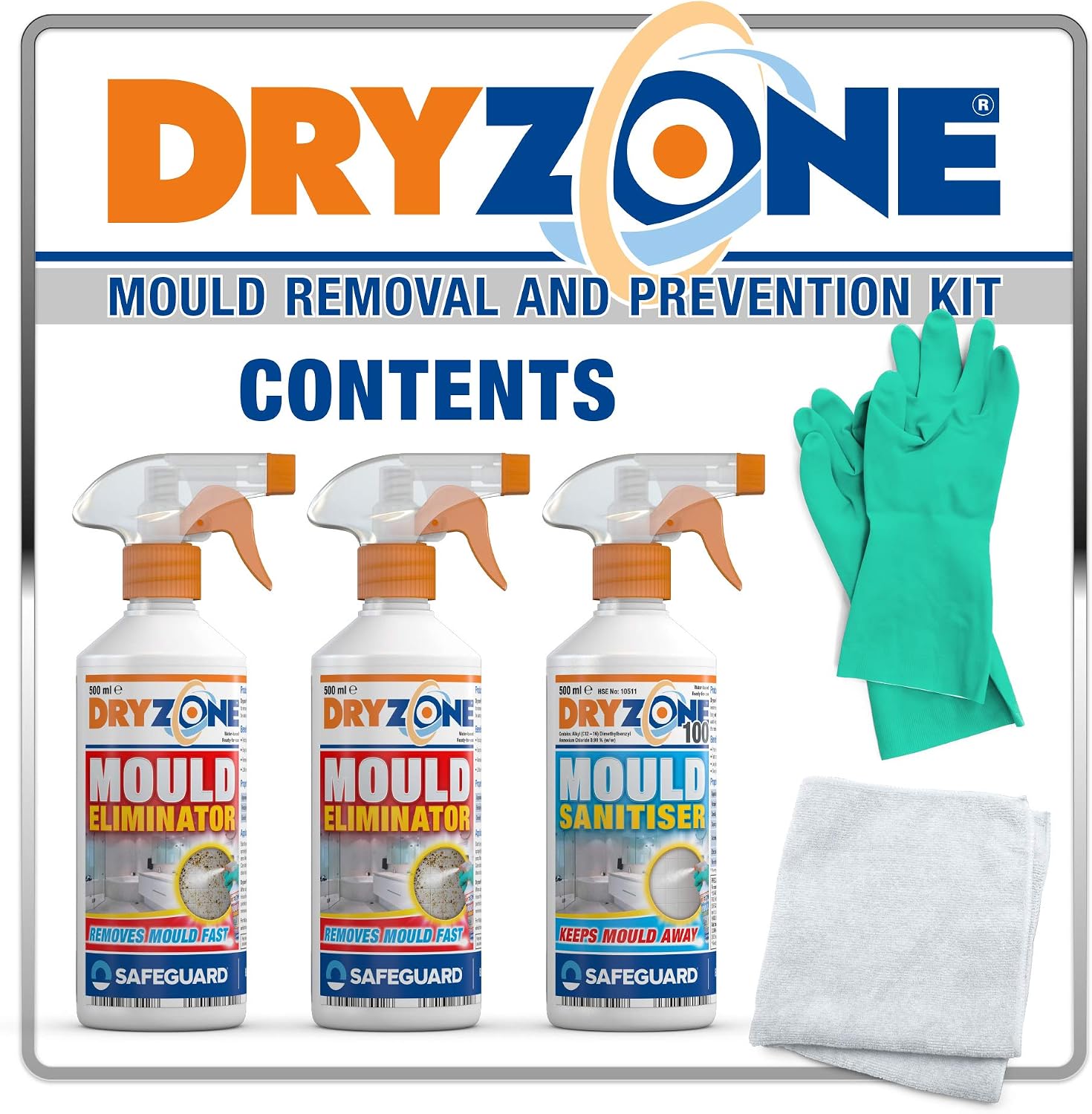 Dryzone Mould Remover and Prevention Kit (3 x 450ml spray) - Image 3