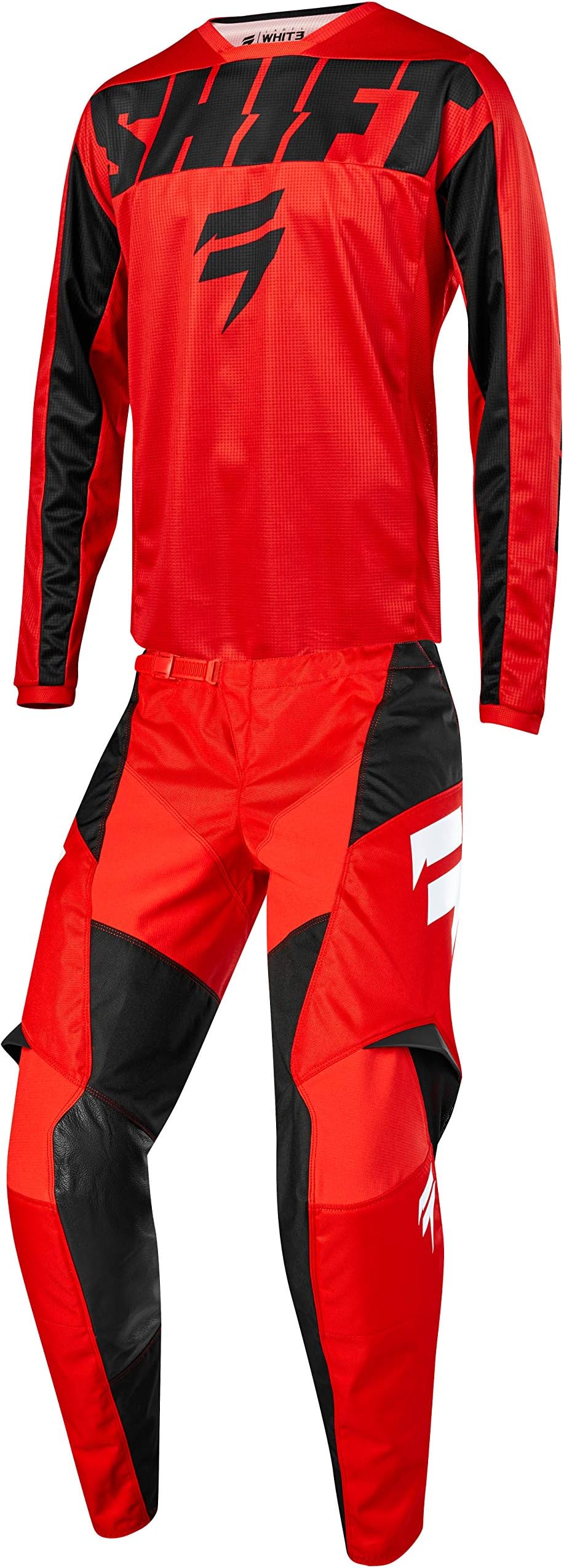 Shift MX 2019 White Label York Motocross Off-Road Dirt Bike Riding Gear Combo (Mens Red & Black Jersey Small/30W Pant)