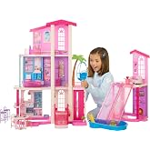 Barbie Dreamhouse Dollhouse | 43" tall, Elevator, 9 Play Areas, 2 Houses, 2 Pools, 2 Slides &amp; 65+ Pieces Including Furniture &amp; Accessories