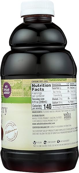 365 EVERYDAY VALUE, ORGANIC 100% JUICE FROM CONCENTRATE, TART CHERRY, 32 FL OZ