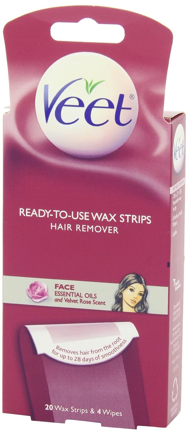 Buy Veet Facial Hair Remover Cold Wax Strips 20 Count Online At