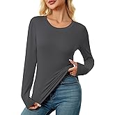 TeGlraddix Women's Thermal Compression Long Sleeve Shirt Fleece Underwear Fitted Tops Base Layering Tight Clothing